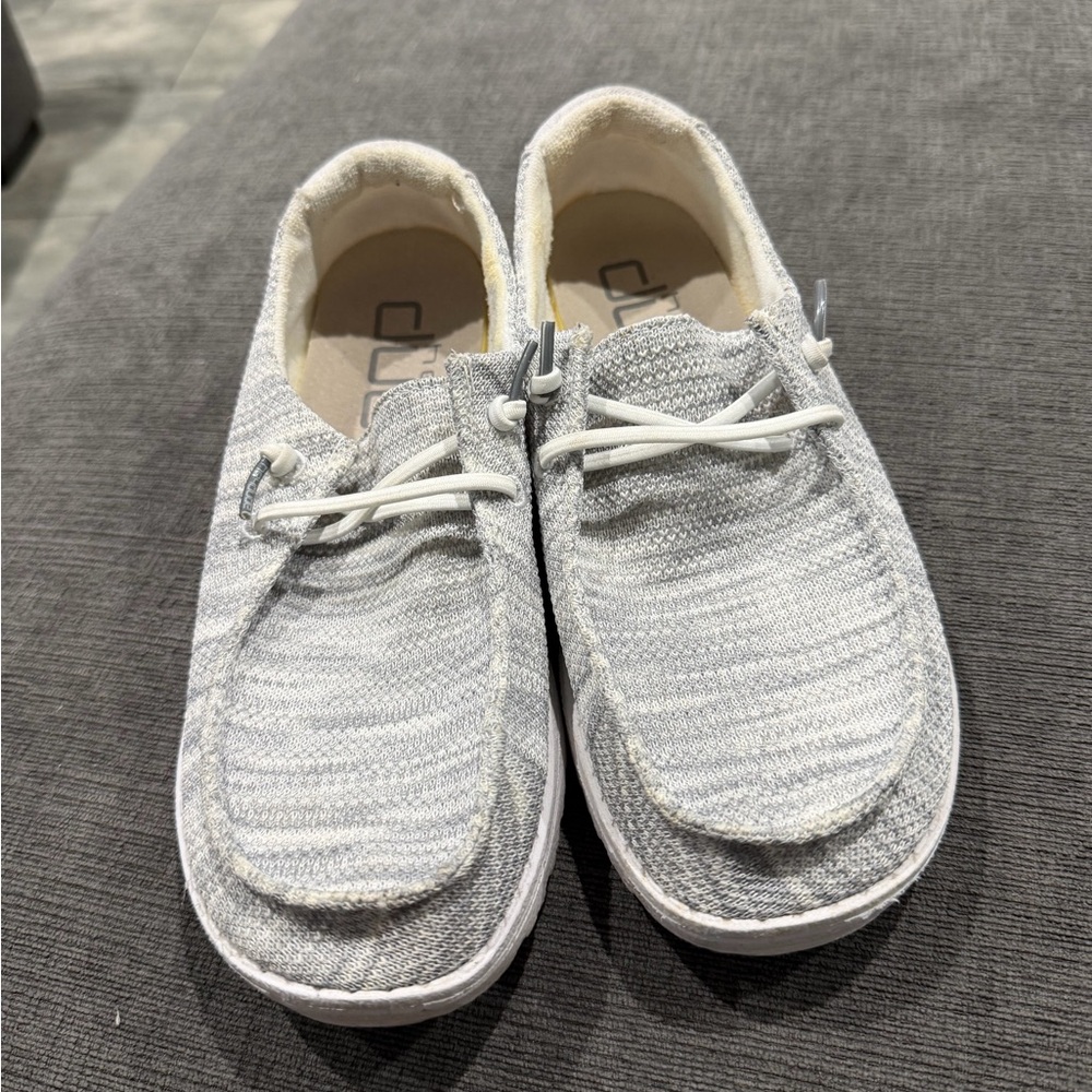 Women’s Hey Dude Light Gray Slip-On Loafers